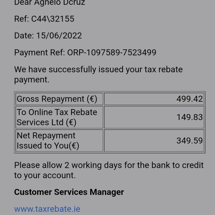 Tax Rebates Limited Number